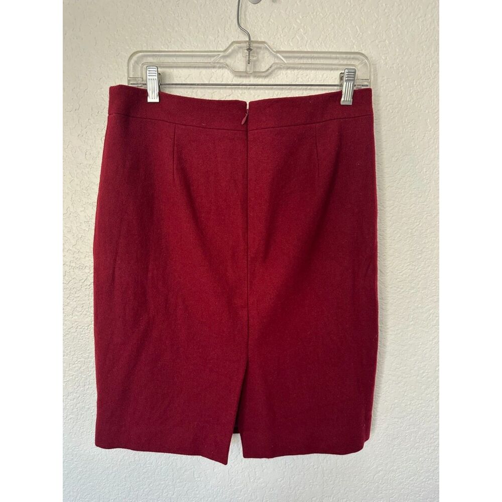 J. Crew The Pencil Skirt Wool Burgundy Size 8 - Picture 3 of 6
